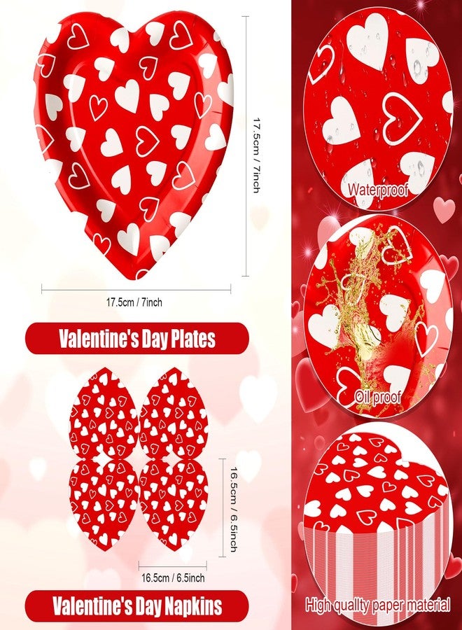 FillTouch مجموعة فيل تاتش من 100 قطعة من أطباق ورقية على شكل قلب مع مناديل ورقية لعيد الحب، مثالية لأطباق عيد الحب، وحفلات الزفاف، وأعياد الميلاد، والذكرى السنوية (تصاميم مبتكرة). - Image 3