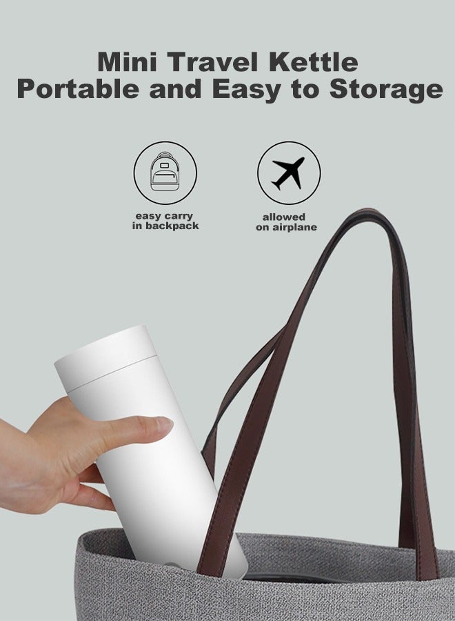 DUKASOU Travel Electric Kettle, 400mL Portable Mini Heating Cup, 3 in 1 Mini Thermos 304 Stainless Steel Liner, 300W Fast Boil Teapot Heating Mug, Fast Cooking Single Cup Water Heater Bottle - Image 4
