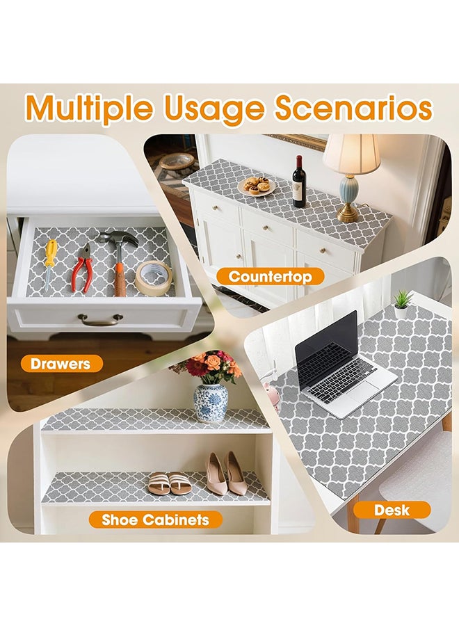 O Ozone Shelf Liner for Kitchen Cabinets,(2 Rolls 30cm x 2m)  Non-Adhesive Drawer Liners, Waterproof Non-Slip EVA Mats Thickened Cabinet Liners for Shelves, Refrigerator, Cupboard, Desk -Grey  - Image 5