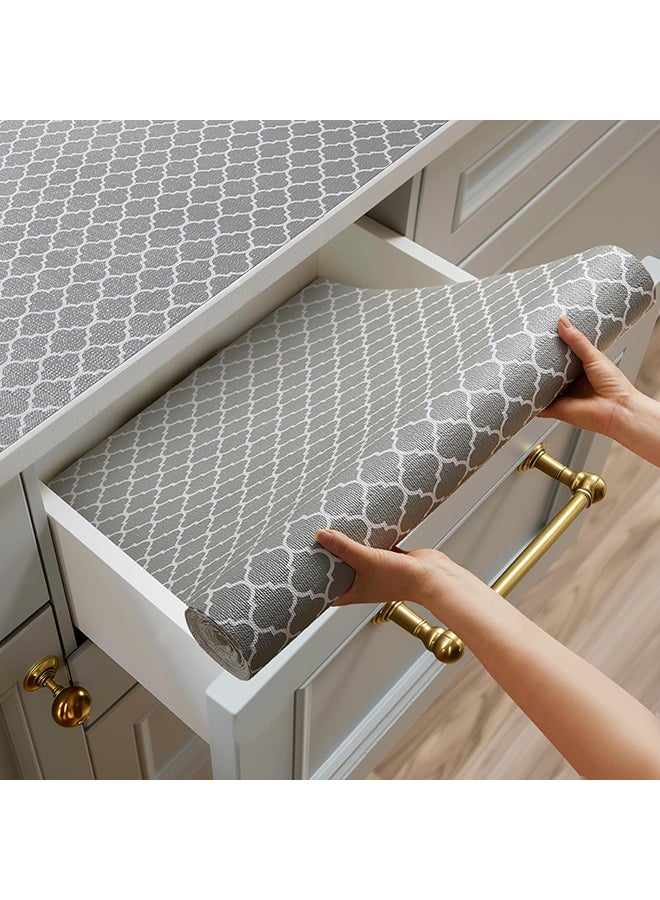 O Ozone Shelf Liner for Kitchen Cabinets,(2 Rolls 30cm x 2m)  Non-Adhesive Drawer Liners, Waterproof Non-Slip EVA Mats Thickened Cabinet Liners for Shelves, Refrigerator, Cupboard, Desk -Grey  - Image 1