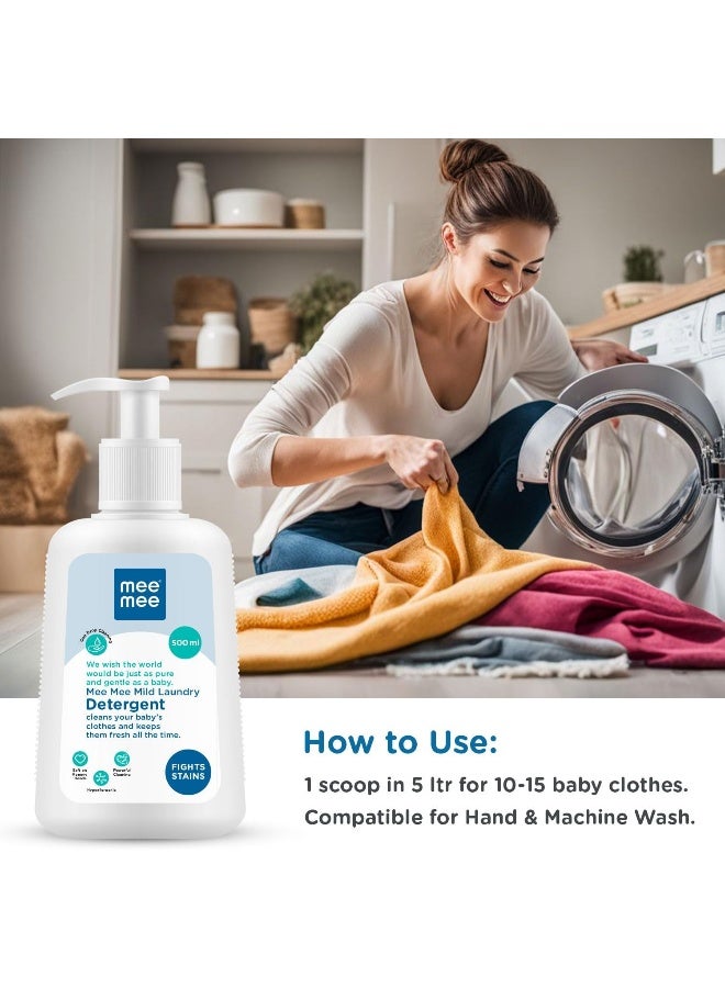 mee mee Mee Mee Mild Baby Liquid Laundry Detergent, 500 ml Bottle - Image 5