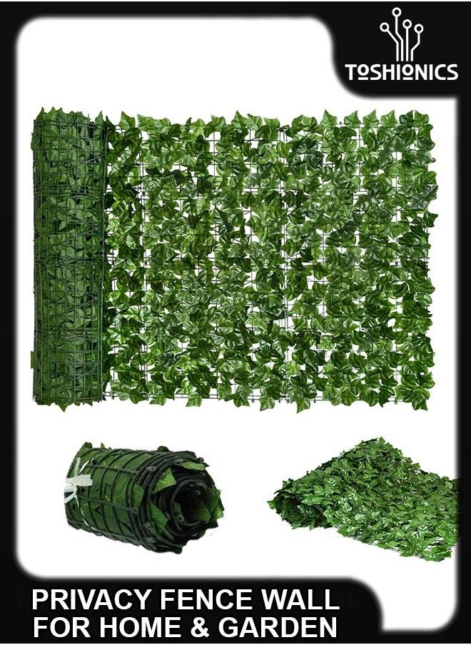 Toshionics - Privacy Garden Fence Wall Artificial Plants Hedge Screening Roll Faux Ivy Leaf Vine Decoration For Backyard Outdoor UV And Sunlight Protection In Garden Home Balcony Decor Leaves Screen 1 x 3 Meter - Image 1