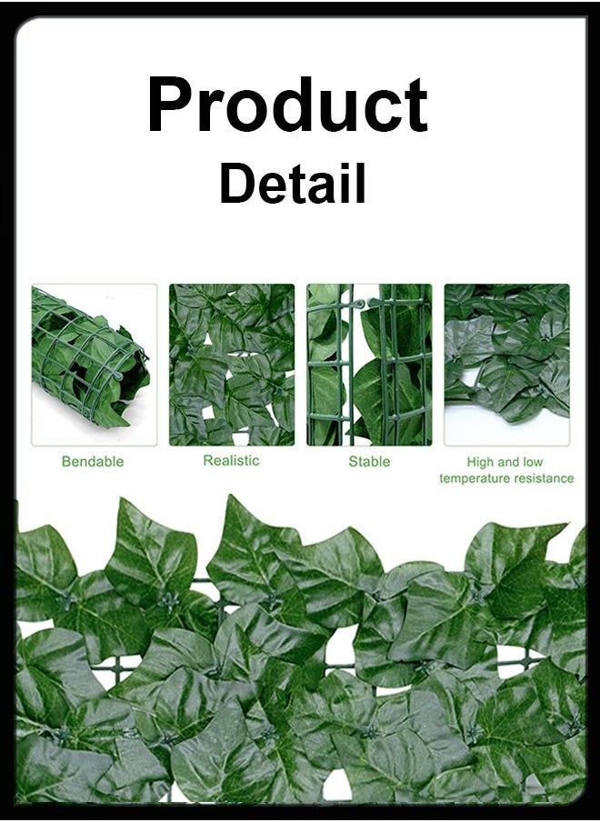 Toshionics - Privacy Garden Fence Wall Artificial Plants Hedge Screening Roll Faux Ivy Leaf Vine Decoration For Backyard Outdoor UV And Sunlight Protection In Garden Home Balcony Decor Leaves Screen 1 x 3 Meter - Image 1