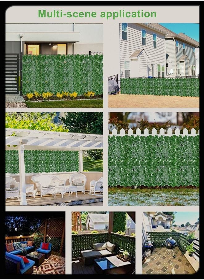 Toshionics - Privacy Garden Fence Wall Artificial Plants Hedge Screening Roll Faux Ivy Leaf Vine Decoration For Backyard Outdoor UV And Sunlight Protection In Garden Home Balcony Decor Leaves Screen 1 x 3 Meter - Image 1