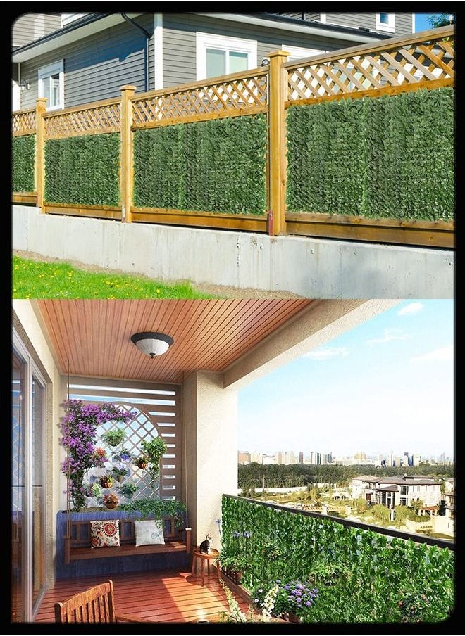 Toshionics - Privacy Garden Fence Wall Artificial Plants Hedge Screening Roll Faux Ivy Leaf Vine Decoration For Backyard Outdoor UV And Sunlight Protection In Garden Home Balcony Decor Leaves Screen 1 x 3 Meter - Image 1