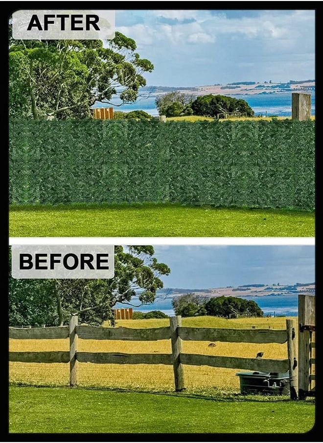 Toshionics - Privacy Garden Fence Wall Artificial Plants Hedge Screening Roll Faux Ivy Leaf Vine Decoration For Backyard Outdoor UV And Sunlight Protection In Garden Home Balcony Decor Leaves Screen 1 x 3 Meter - Image 1