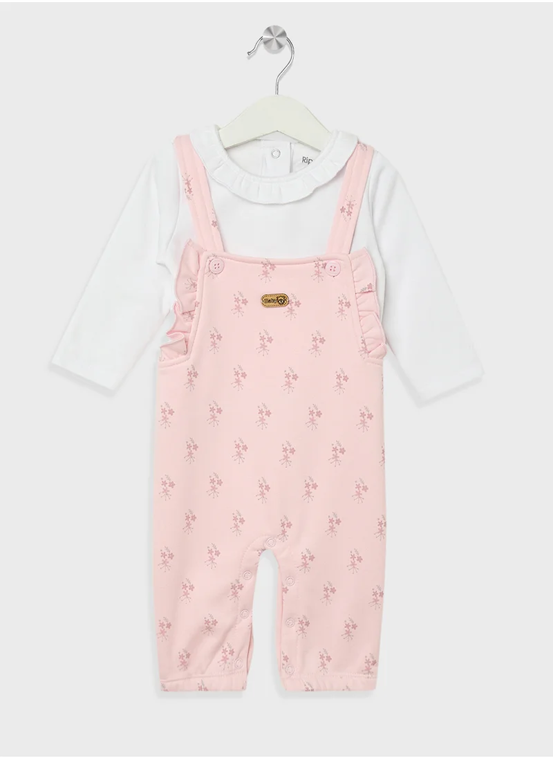 ريبلز مع نمشي Infants Girls Dungarees