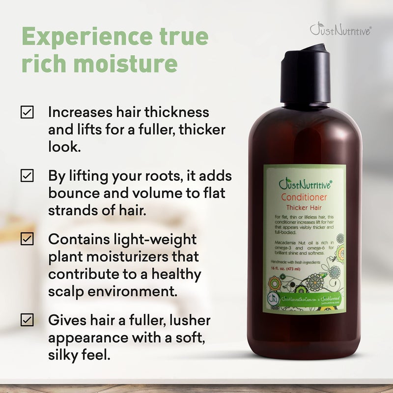 Just Nutritive Thicker Hair Conditioner | Best Conditioner for Thicker Hair | Leaves hair soft, silky with a fuller looking appearance that shines with lushness - Image 4