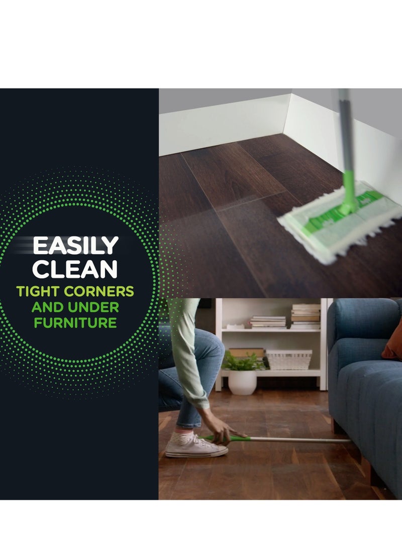 Swiffer Lightweight Compact Sweeper Wet+Dry Sweeping Kit With 1 Sweeper + 14 Dry Cloths + 6 Wet Cloths - Image 4