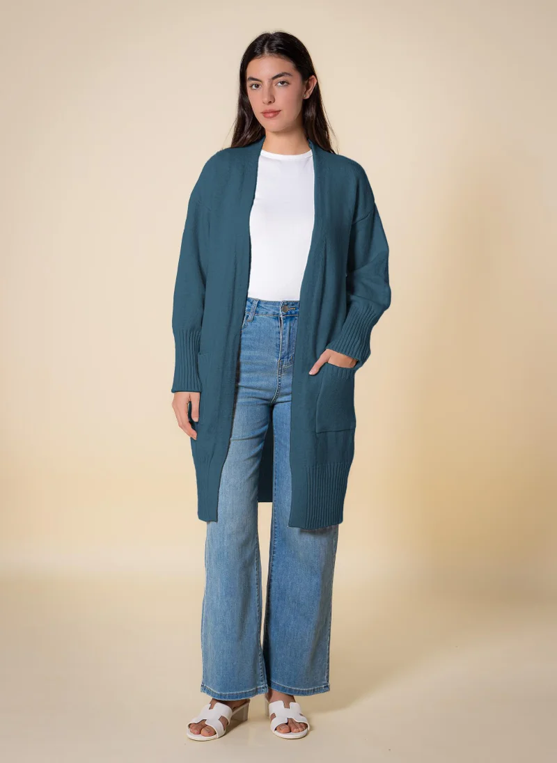 SHAPES LONG KNITTED CARDIGAN