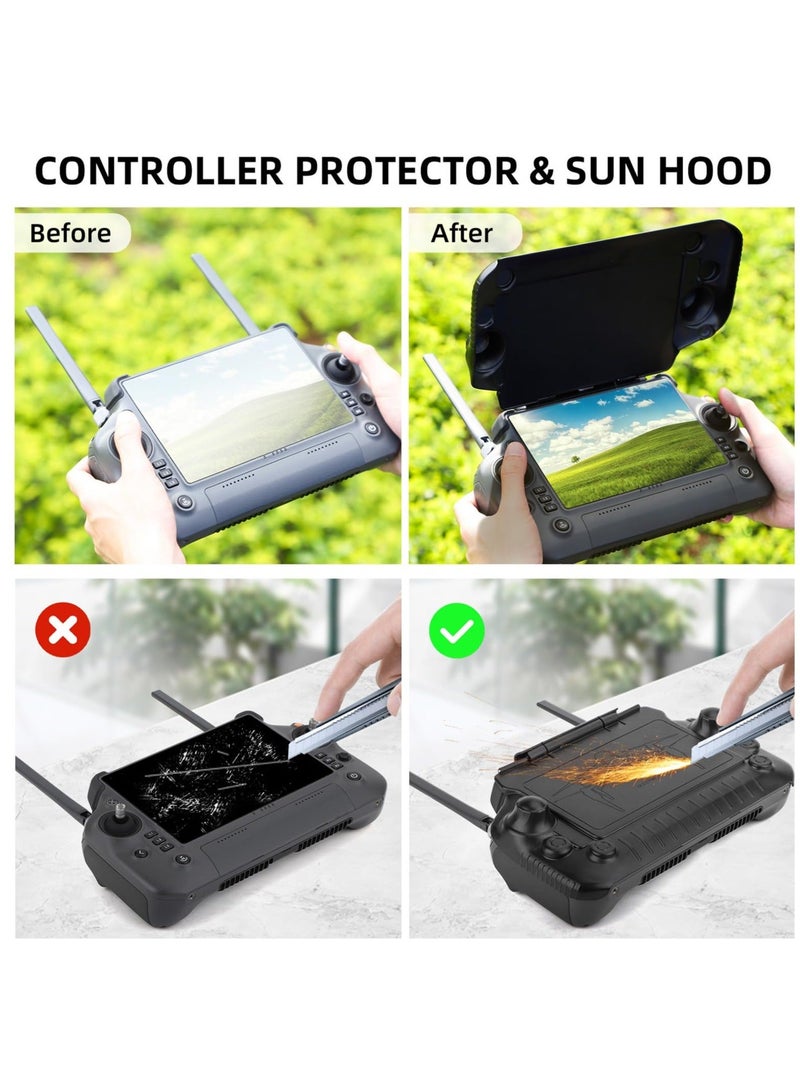 2 in 1 Controller Sun Hood,  RC Joysticks Protector Sunshade, Remote Controller Protection Accessories (Black) - Image 2