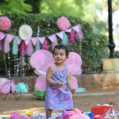 Royals BLUE Net Fairy Butterfly Wings Costume for Baby Girls in Blue – Soft Angel Dress Up Wings Birthday Party, Kids Fancy Dress, Party Gift for Girls, Magical Fairy Tale Costume Accessory - Image 3
