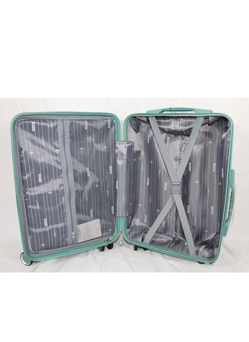 JRNY - JRNY Set of 3 Luggage, Soft Handle Hard Trolley with TSA Lock, 360° 4 Wheeler, Cabin 20" Medium 24" Large 28" Green - Image 1