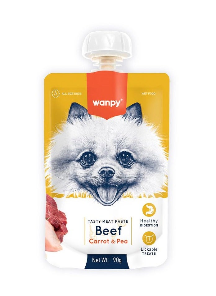 Wanpy Tasty Meat Paste Beef with Carrot and Pea Dog Treat 90 g 