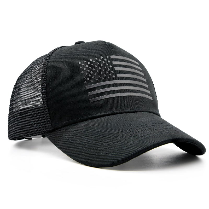 HAFOUXIGM 2 Packs American Flag Trucker Hat, Adjustable Mesh Snapback USA Flag Baseball Caps for Men Women - Image 4