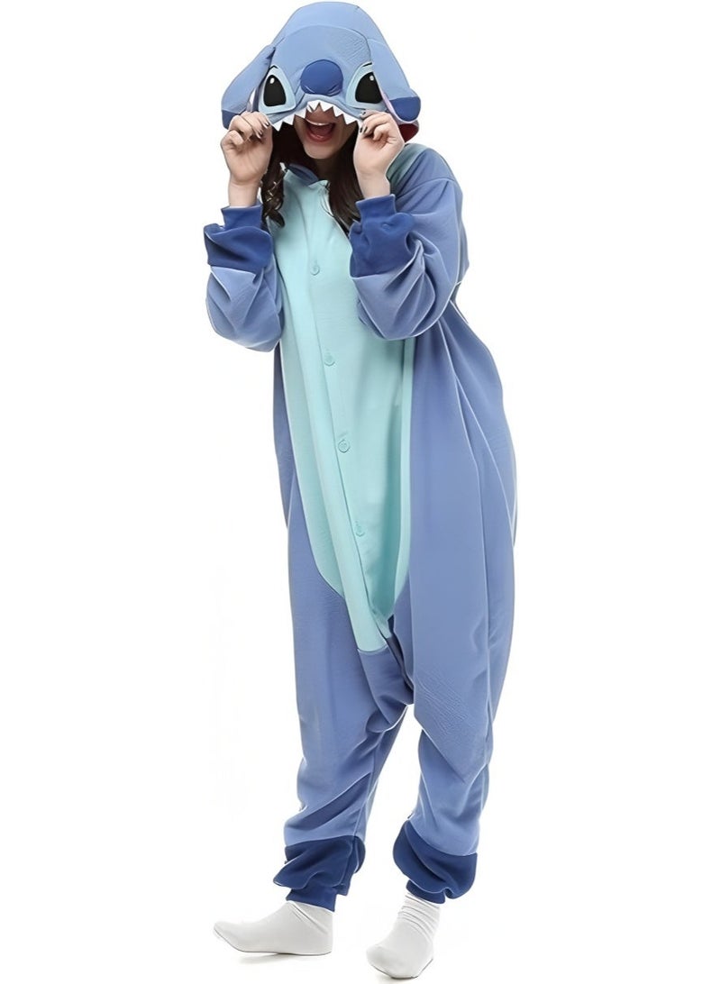 Stitch Onesie Animal Pajamas Hoodie Cosplay Cartoon Costume Jumpsuit Cute Adult Unisex Party Wear - Image 3