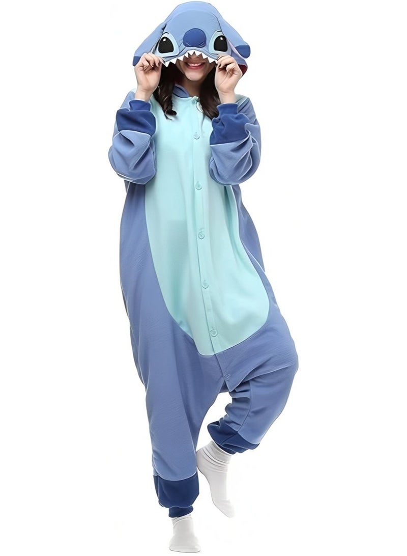 Stitch Onesie Animal Pajamas Hoodie Cosplay Cartoon Costume Jumpsuit Cute Adult Unisex Party Wear - Image 1