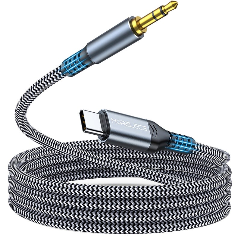 MORELECS Aux to USB C, 6.6ft Aux Cord to USB C Compatible with iPhone 15/16/17, Galaxy S24/S23, iPad Pro, Pixel - Type C to 3.5mm Cord for Car, Headphones, Speakers - Image 1
