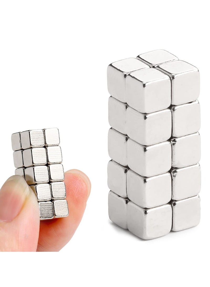 EXCEFORE Square Cube Magnets, 40Pcs Fridge Magnets, 5 x 5 x 5mm Strong Magnet, Square Magnets Mini Small Magnets for Office, Office, Map, Photo (Square) - Image 1