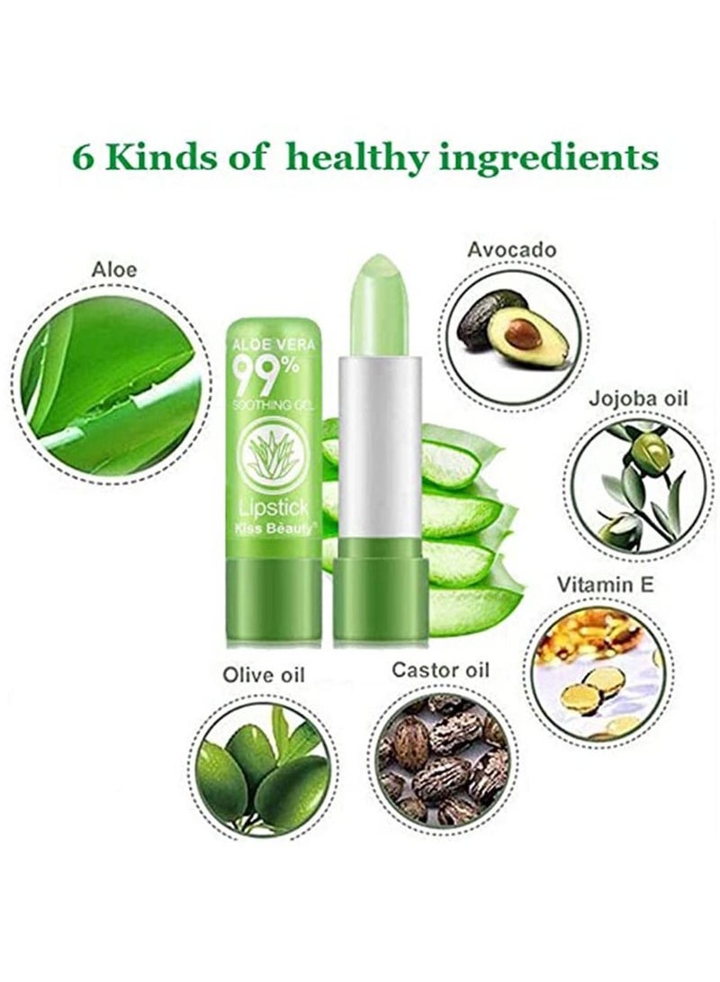 Kiss Beauty قطعتان من أحمر الشفاه المصنوع من الصبار، مرطب شفاه مغذي يدوم طويلاً، ملمع شفاه متغير اللون بدرجة حرارة سحرية - Image 3