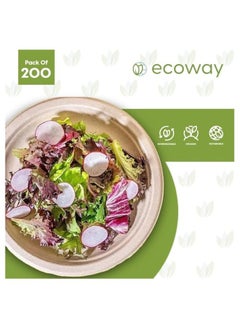 ecoway 10-Inch 100% Compostable Disposable Round Bagasse Paper Plates - Biodegradable Sugarcane Fiber - Strong Heavy Duty Rigid Design - Sustainable & Food-Grade - Natural Brown Color, Pack of 200 - pzsku/ZF516F96F2473B777DC43Z/45/_/1740987682/855c9b64-366a-44c2-9b19-35c49e40eb8e