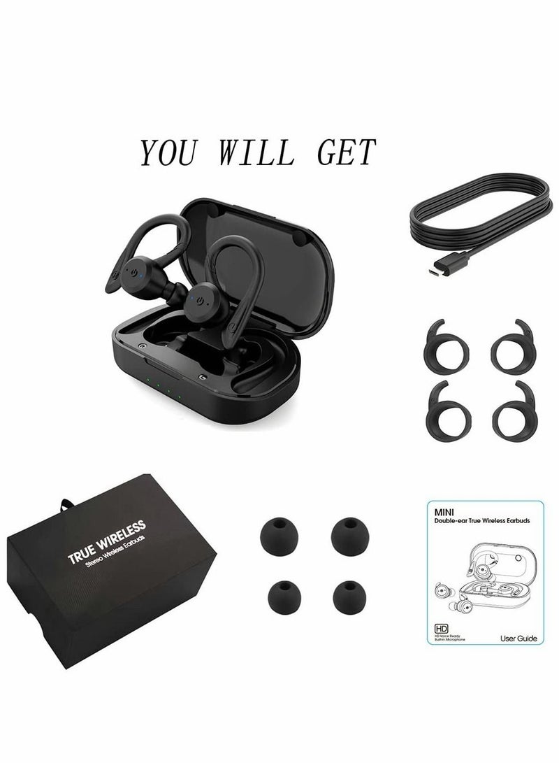 Excefore Sport Bluetooth Headphones True Wireless Earbuds with Charging Case IPX7 Waterproof Premium HIFI Stereo Sound Earphones Built in Mic In Ear Headsets Deep Bass for Running Green - Image 2
