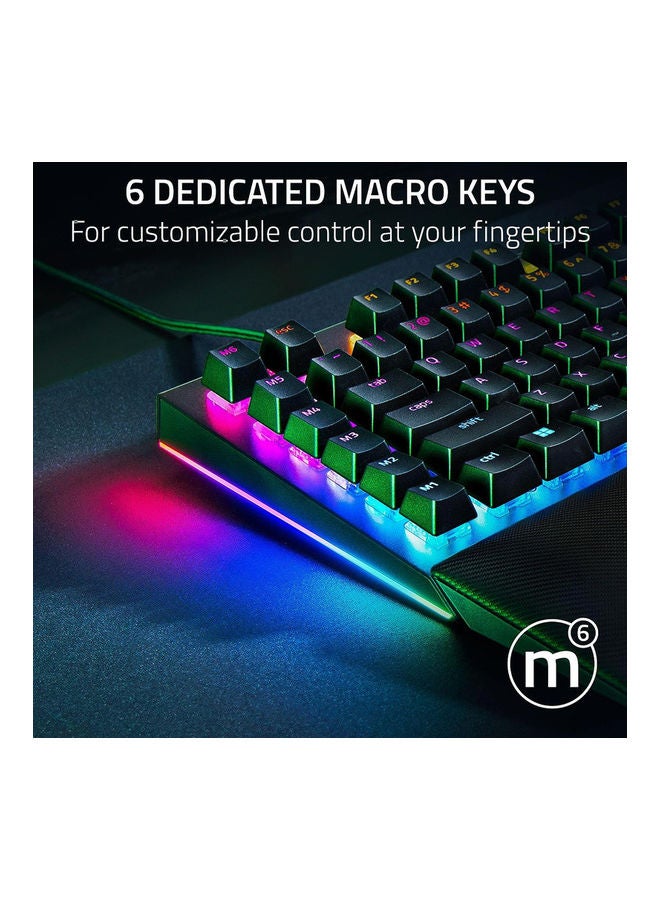 Razer BlackWidow V4 Mechanical Gaming Keyboard, Razer Yellow Switches, Wired Connectivity, Multi-Function Roller, 6 Macro Keys, Doubleshot ABD Keys, English Layout, Black | RZ03-04691800-R3M1 - Image 4