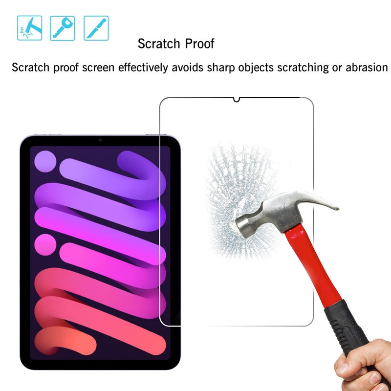Ailun Screen Protector for iPad Mini 7 A17 Pro 7th Gen 2024 & Mini 6th Gen 2021 Release, 8.3 Inch,Tempered Glass 2.5D Edge,iPad Mini 7 & 6,Case Friendly,2 Pack - Image 3