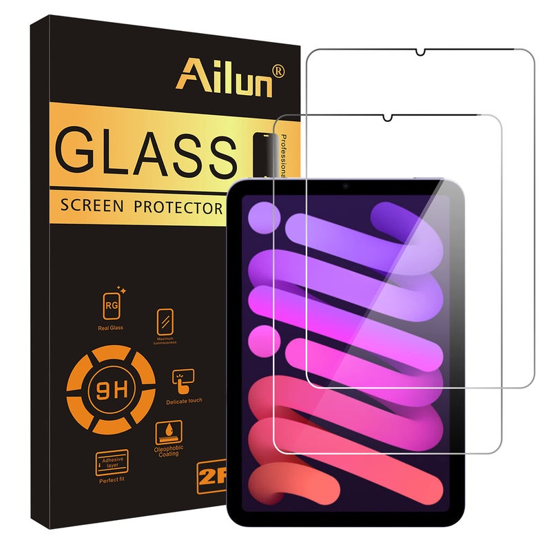 Ailun Screen Protector for iPad Mini 7 A17 Pro 7th Gen 2024 & Mini 6th Gen 2021 Release, 8.3 Inch,Tempered Glass 2.5D Edge,iPad Mini 7 & 6,Case Friendly,2 Pack - Image 1