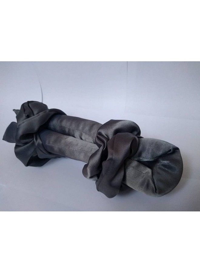 AGASTI طقم ربطات حرير CURLING بدون حرارة مع 2 رباط شعر حرير ساتين مجموعة ربطات CURLER بدون حرارة (عبوة من 1) (رمادي) - Image 2