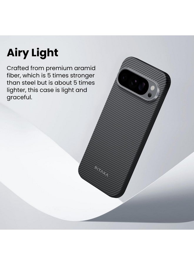 Pitaka for Pixel 9 Pro XL - Slim & Light Google Pixel 9 Pro XL Case with Case-Less Touch Feeling, 600D Aramid Fiber Made, Black/Grey (Twill) - Image 4