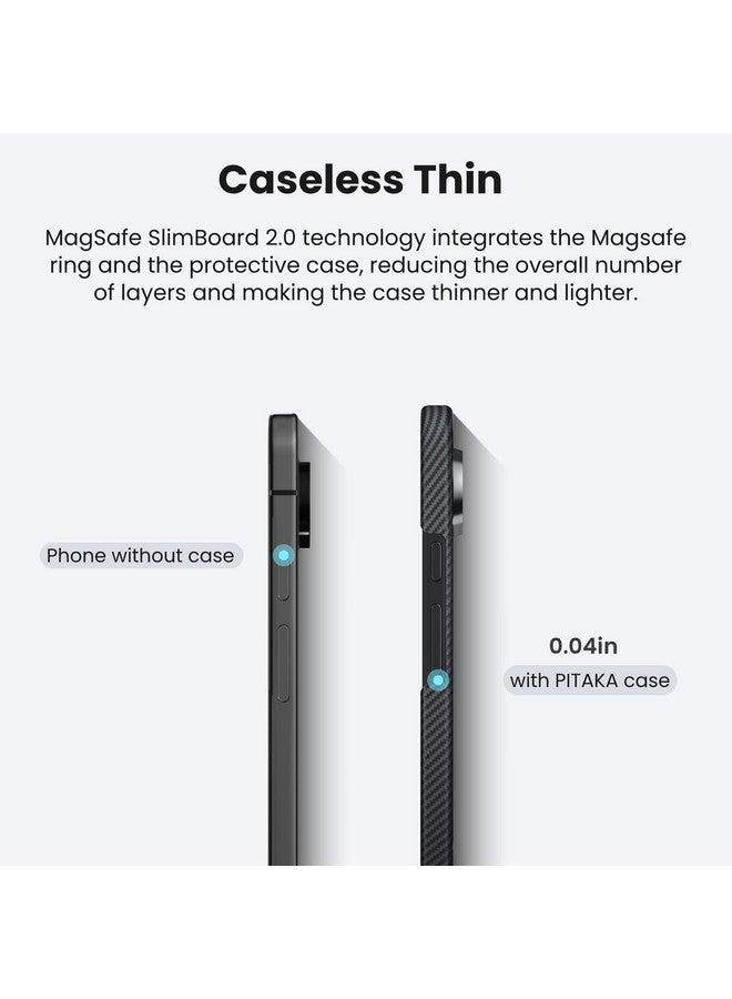 Pitaka for Pixel 9 Pro XL - Slim & Light Google Pixel 9 Pro XL Case with Case-Less Touch Feeling, 600D Aramid Fiber Made, Black/Grey (Twill) - Image 3