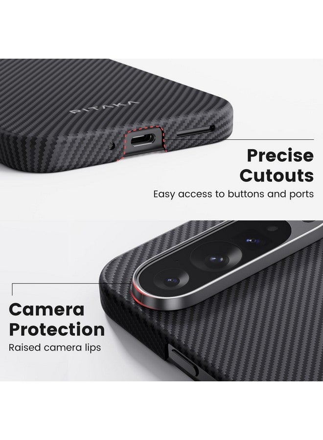 Pitaka for Pixel 9 Pro XL - Slim & Light Google Pixel 9 Pro XL Case with Case-Less Touch Feeling, 600D Aramid Fiber Made, Black/Grey (Twill) - Image 5