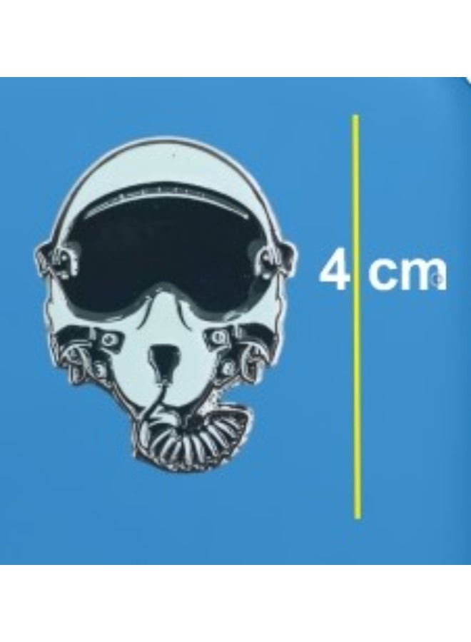 Fighter Gifts Pilot Helmet Enamel sticker - Image 1