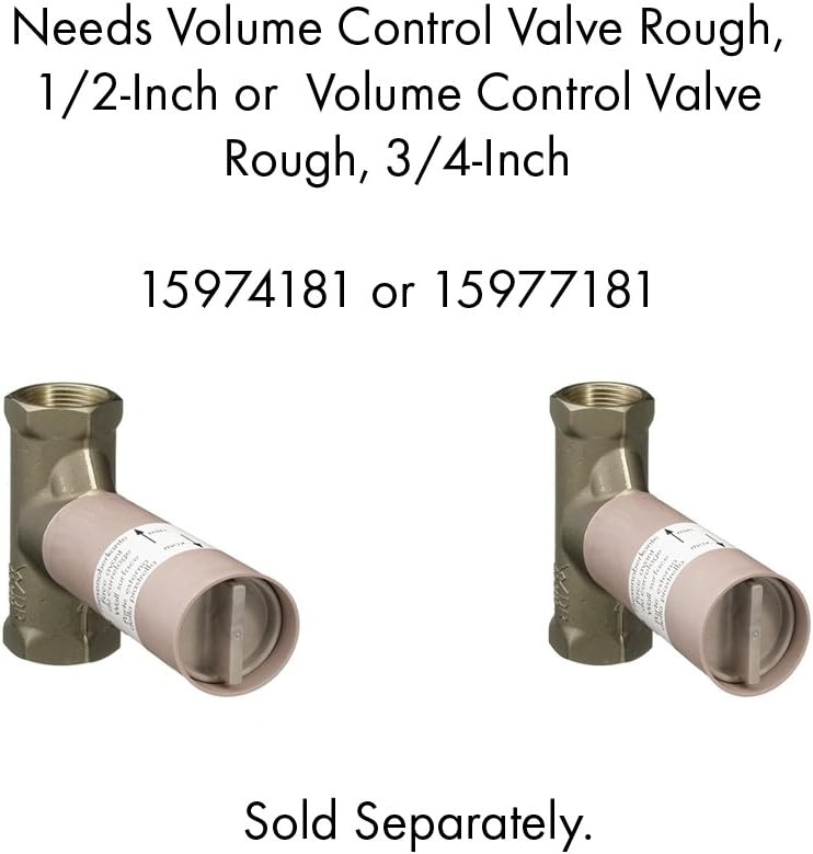 AXOR Urquiola Modern 1Handle 4inch Wide Volume Control Valve Trim Only in Chrome 11960001 - Image 2