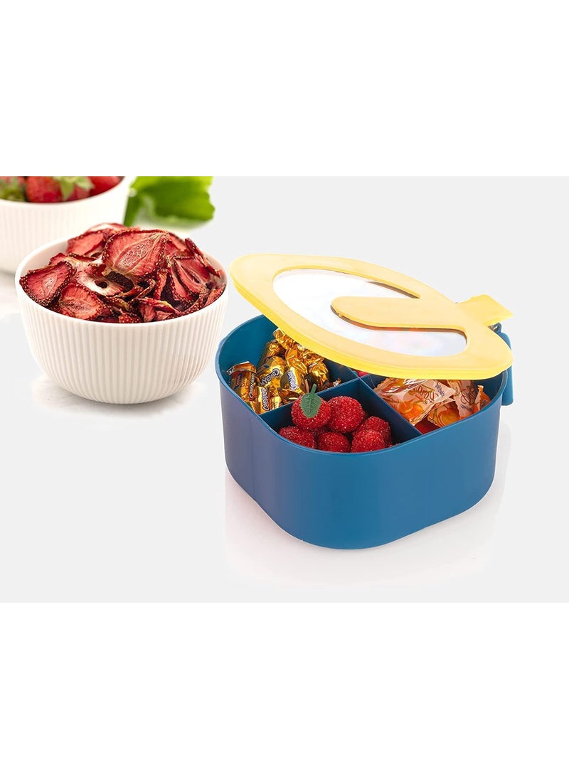 SPARVATE - SPARVATE 4 Compartments Seasoning BoxSpice BoxSpice Container BoxMasala Box Case Set Storage Container Condiment Jars Dispenser for Salt Sugar Cruet with Cover - Image 1