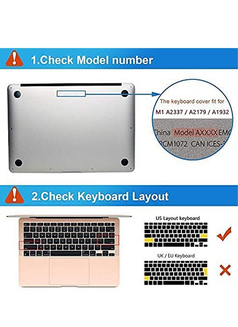 Generic - Compatible with MacBook Air 13 inch Case, Glitter Hard Case, with Retina Display Touch ID, Case + TPU Keyboard Cover + Screen Protector for 2022 2021-2018 M1 A2337 A2179 A1932 - Image 1