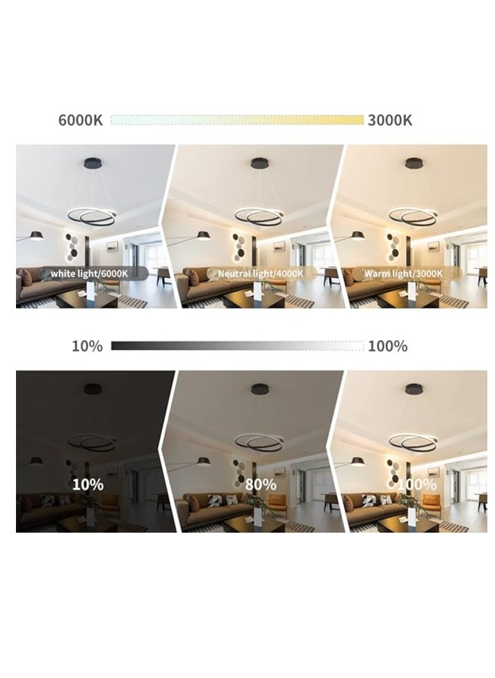 SUN SHINE Modern LED Dimmable Chandelier, 36W Ceiling Pendant Light  - Image 4