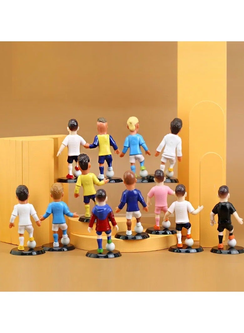 general Soccer Star 12 Piece Set Handmade Cartoon Model Doll Trendy Toy Ornaments, PVC Character Model Toys Collection Gifts Creative Cartoon Toys, Birthday Holiday Gifts - Image 4