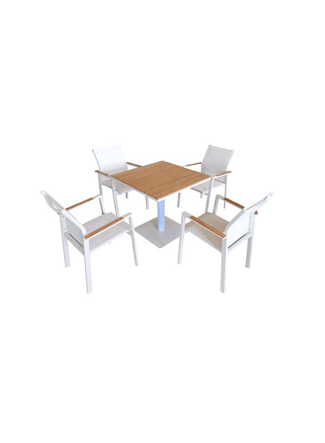 Suncoast Madrid Dining Set 4-Seater -White  - Image 1