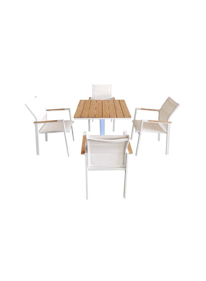 Suncoast Madrid Dining Set 4-Seater -White  - Image 2