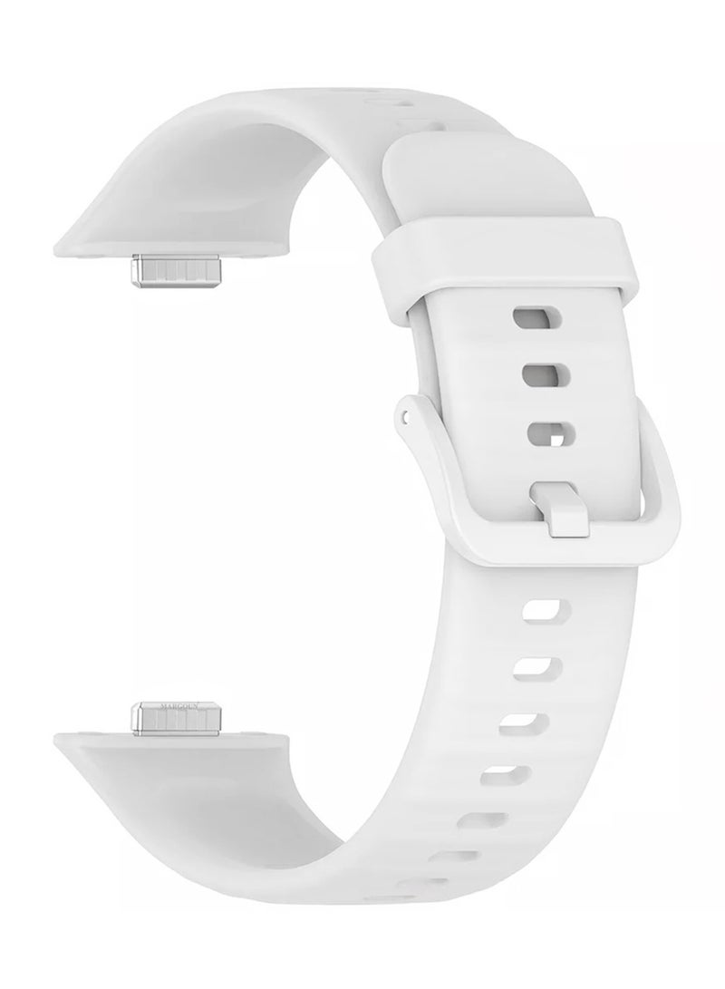Wristband for Huawei Watch Fit 3/Fit 4/Fit 4 Pro Bands, Silicone Bracelet Quick Release Arm Band, Replacement Smartwatch Band Quick Release Sport Straps - White - Image 3