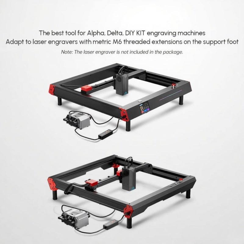  القو ليزر قواطع آلة النقش رافعات إضافية من الألومنيوم لزيادة الارتفاع - عبوة من 4 رافعات للنقش على الأجسام الأسطوانية - Image 5