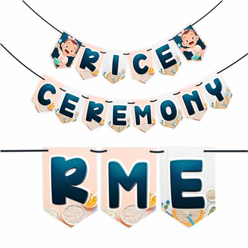 WOBBOX Annaprashan Party Props with Rice Ceremony Blue Color Bunting Banner, Annaprashan Party Decoration (23 Pcs Combo) - Image 4