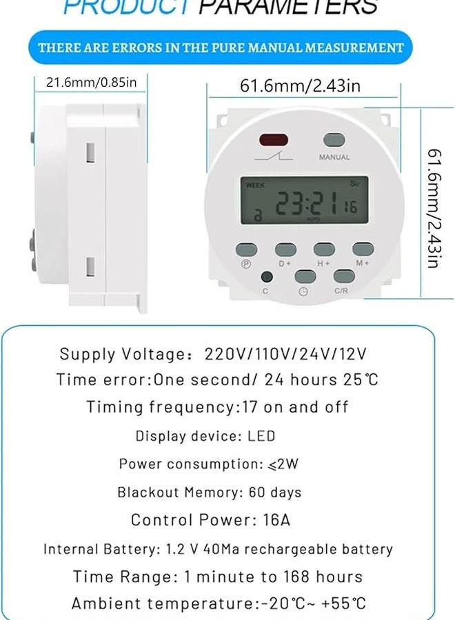 12V Digital Timer Weekly Programmable for Home Automation Energy Saving - Image 3