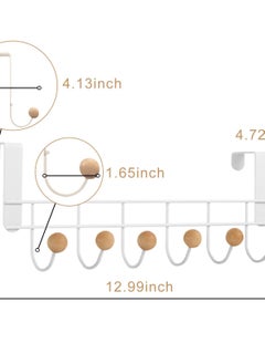 Excefore Over The Door Hooks, 2 Packs Sturdy Metal Over Door Coat Rack Door Coat Hanger for Hanging Clothes Hats Robes Towels Purses, Behind Back of Bathroom Bedroom - White  - Image 2