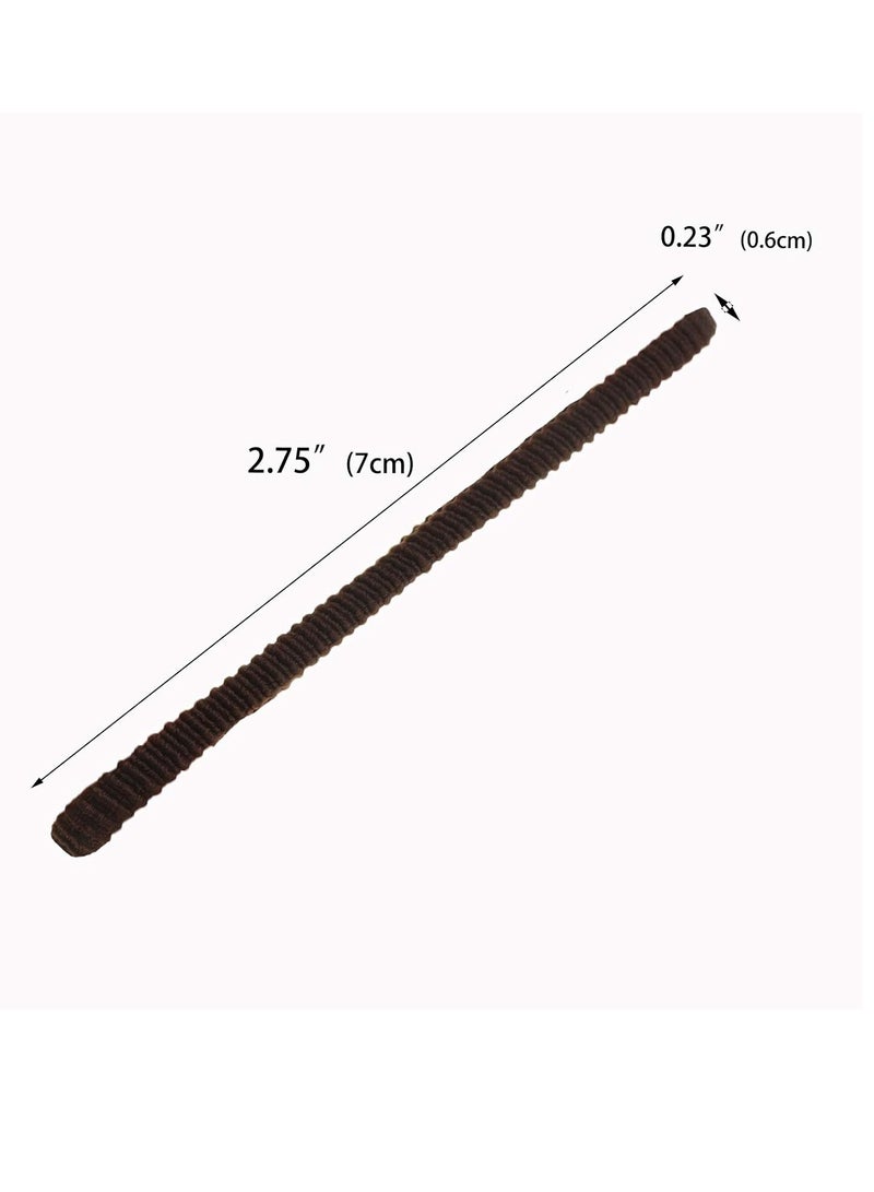 Lelet 100pcs Small Hair Ties Band for Thick and Curly Hair Ponytail Holders Soft & Seamless Baby Hair Ties, Hair Elastic Band for Women or Baby Girls With Box- Brown - Image 3