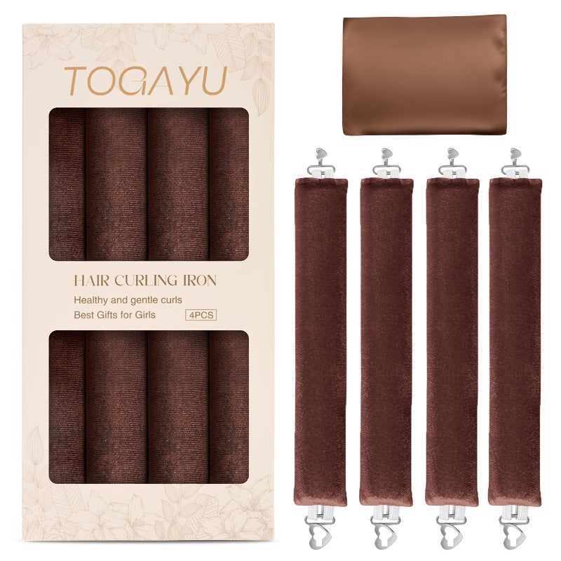 Togayu Heatless Curls Overnight Set Jumbo Overnight Hair Curlers to Sleep In Soft Velvet Hair Rollers for Women No Damage Curls Styling Tools 4pcs - Image 3