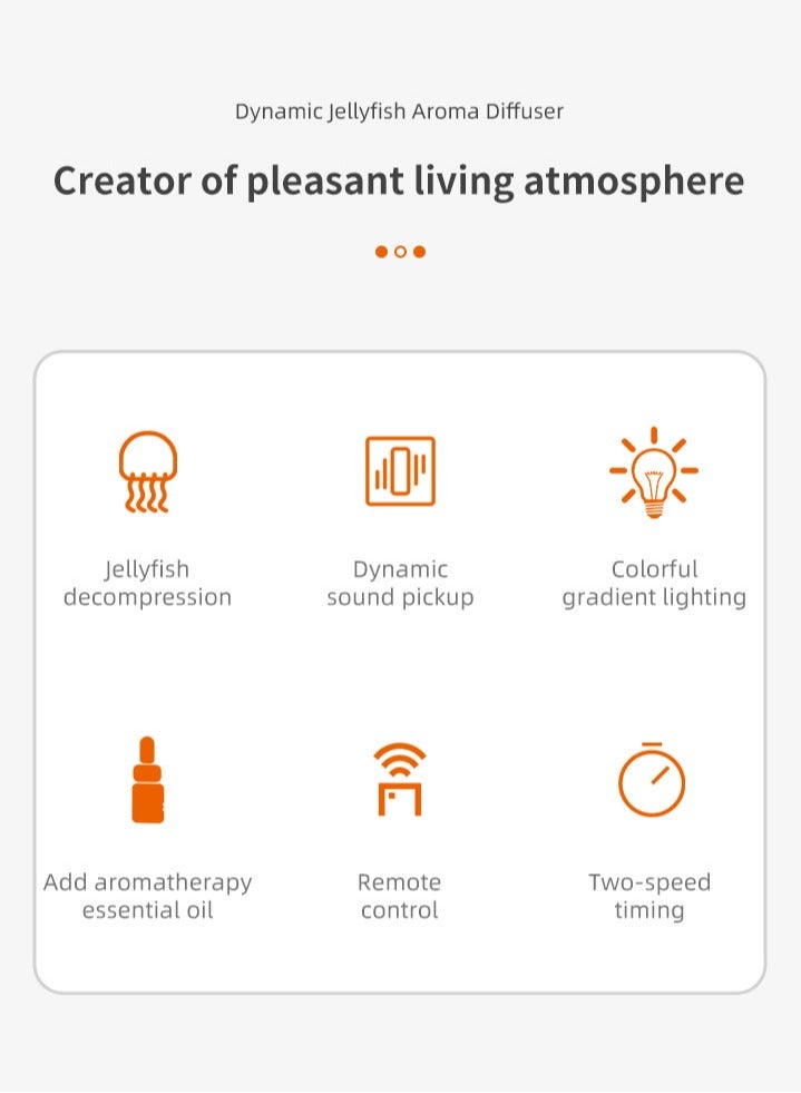 EVEREEN Dynamic Jellyfish Aroma Diffuser with Remote Control – 48H Long-Lasting Humidifier, Colorful LED Lights, Music-Sync Mist, Desktop Essential Oil Diffuser for Bedroom & Office - Image 2