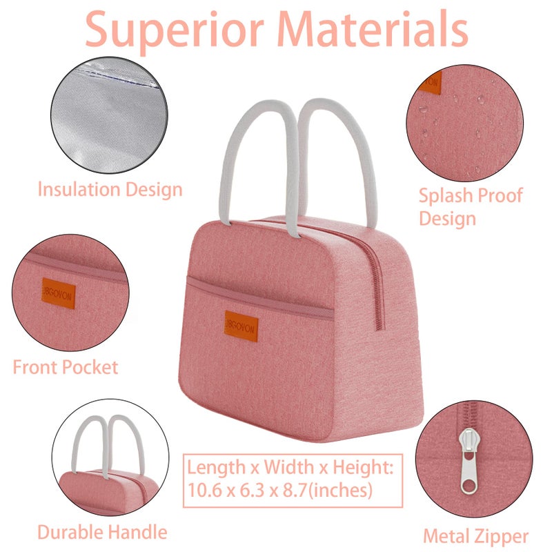 JBGOYONÂ® Bento Lunch Box Set - 3 Stackable Containers for Adults and Kidsï¼Œlunch box for women- Includes Lunch Bag, Leak-Proof and BPA-Free - Built-in Utensil Set - Dishwasher Safe (Pink) - Image 5